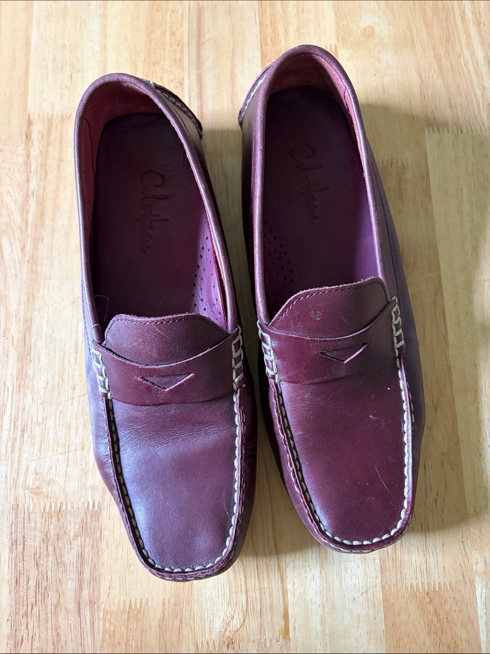 Cole Haan Burgundy Leather Driving Loafers